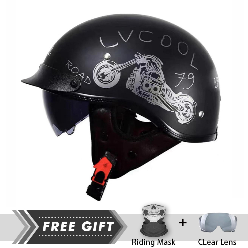 Men Women Half Face Helmet ABS - огляд і ціна Motorcycle Gear In Store