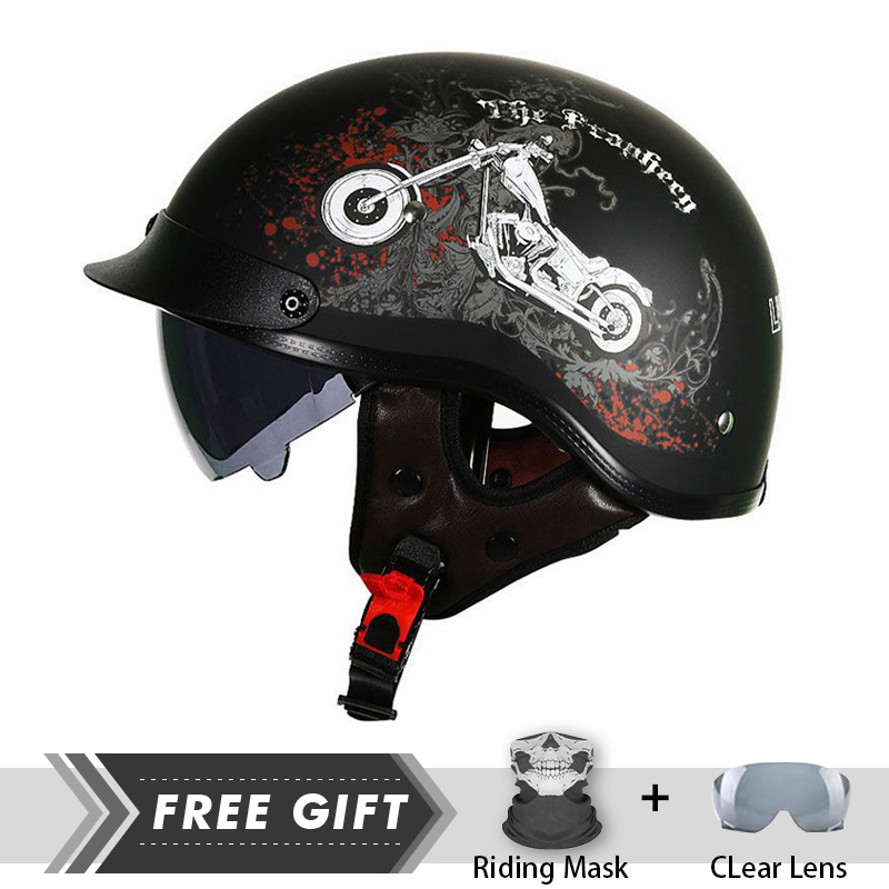 Men Women Half Face Helmet ABS - огляд і ціна Motorcycle Gear In Store