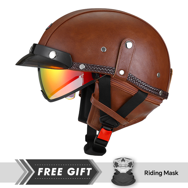 Adult Retro Half Face Helmet D - огляд і ціна Motorcycle Gear In Store