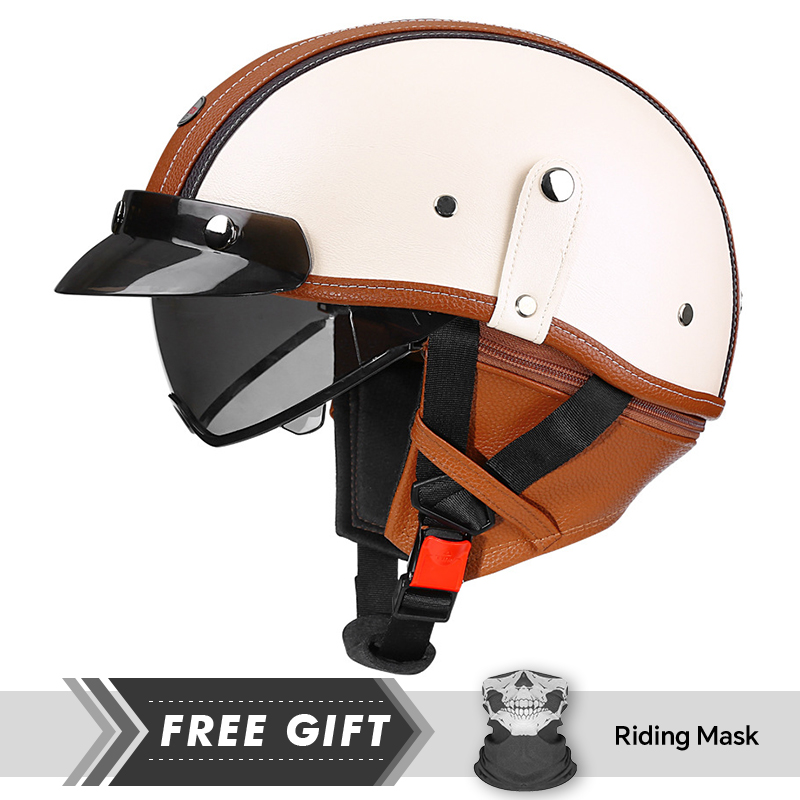Adult Retro Half Face Helmet D - огляд і ціна Motorcycle Gear In Store