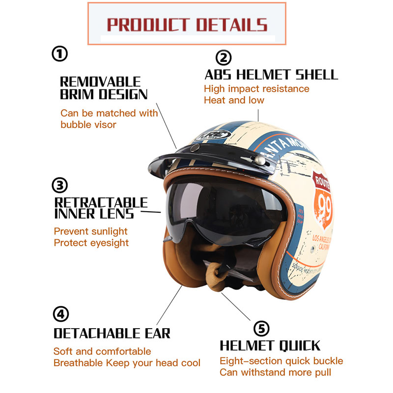 SOMAN Open Face Motorcycle Hel - огляд і ціна Motorcycle Gear In Store